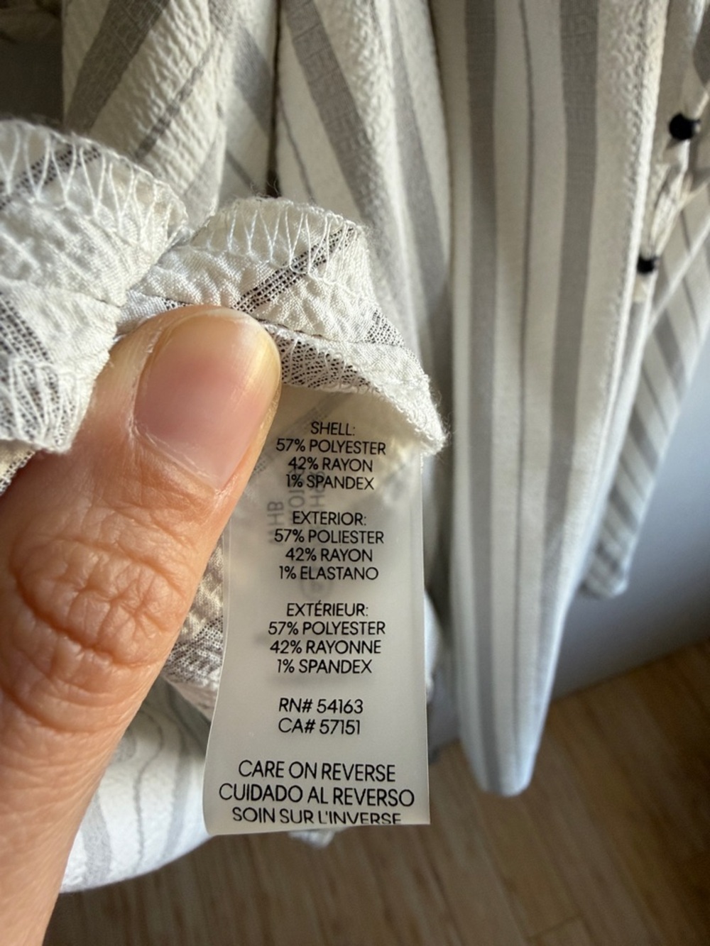 Calvin Klein White and Gray Striped Midi Wrap Dress - Picture 4 of 4